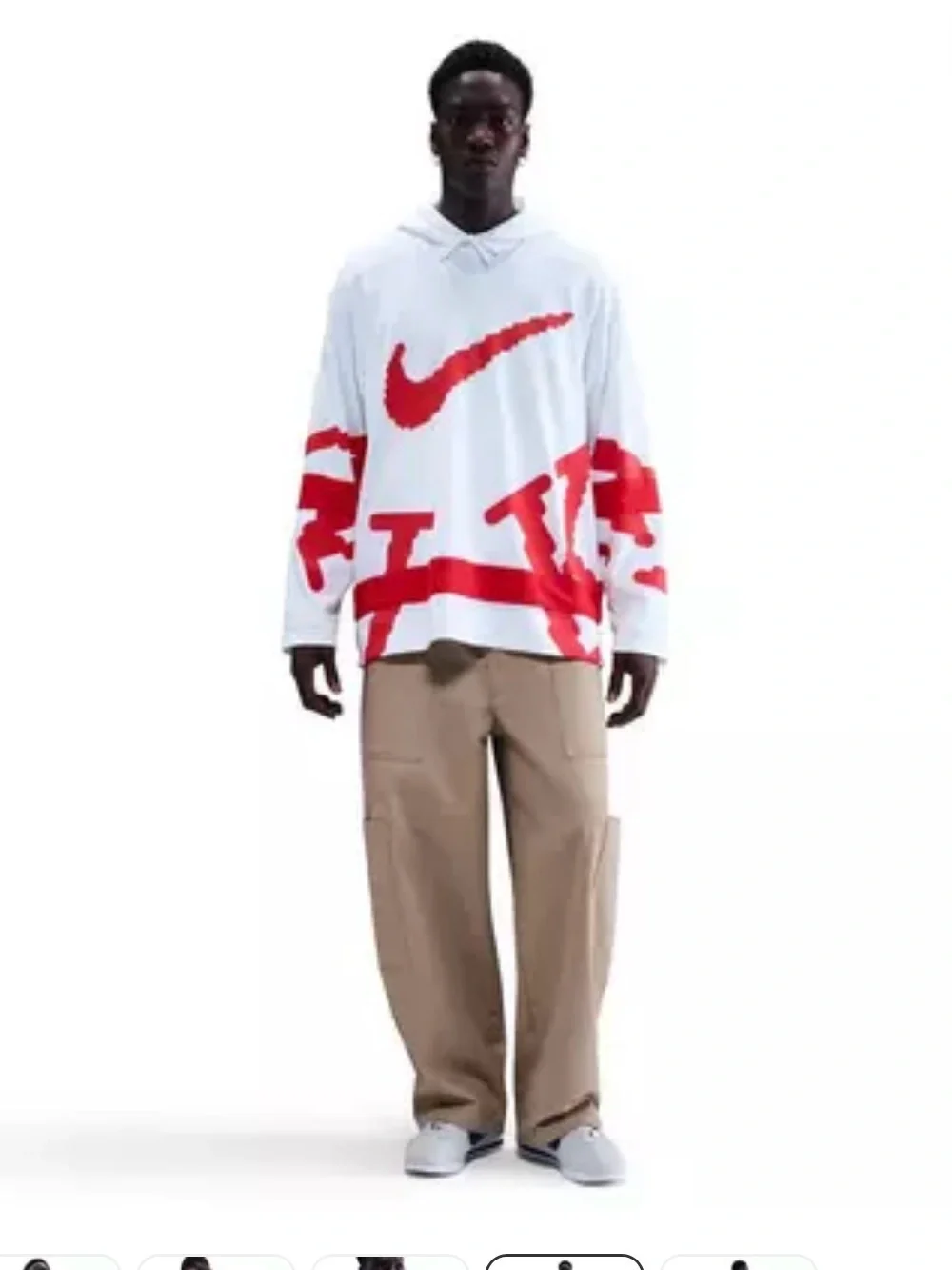 Nike White and Red Men's Jersey
